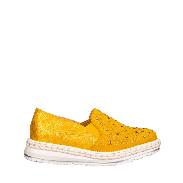 Γυναικεία casual παπούτσια  Celya κίτρινα, 2 - Kalapod.gr